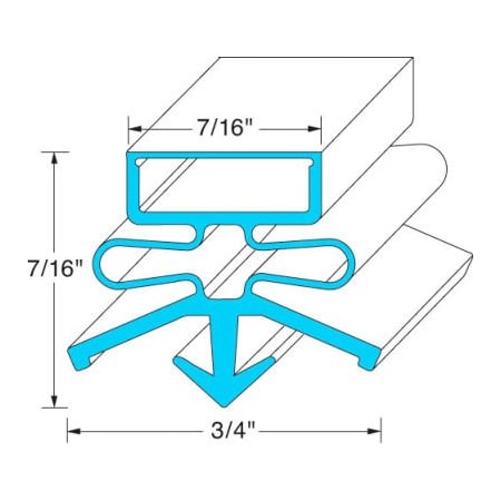 Allpoints Allpoints 741253 Door Gasket31 1/2" X 60 1/2" For Continental Refrigerator 741253